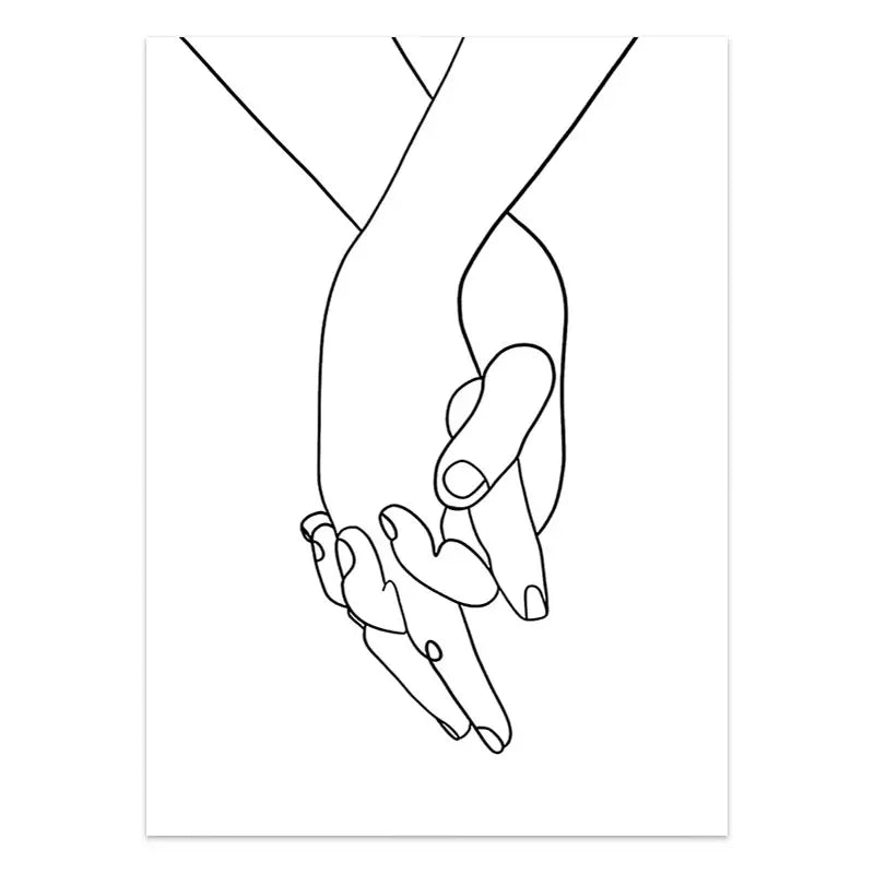 Couple Line Canvas Art