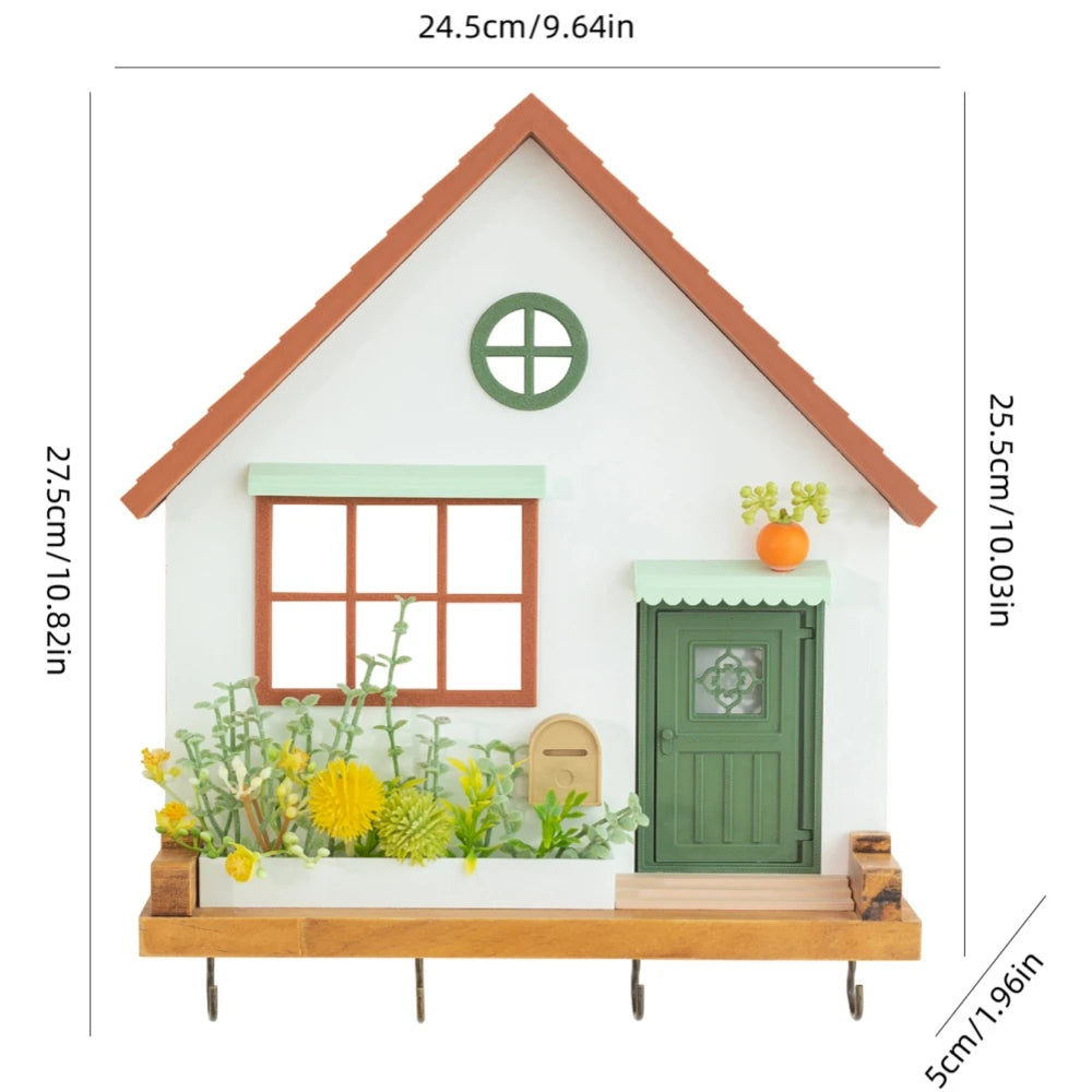 Wooden Key Hook Shelf