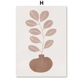 Boho Lines Face Vase Leaves Abstract Posters And Prints Wall Art Canvas Painting Hotel Cafe Bar Pictures For Living Room Decor