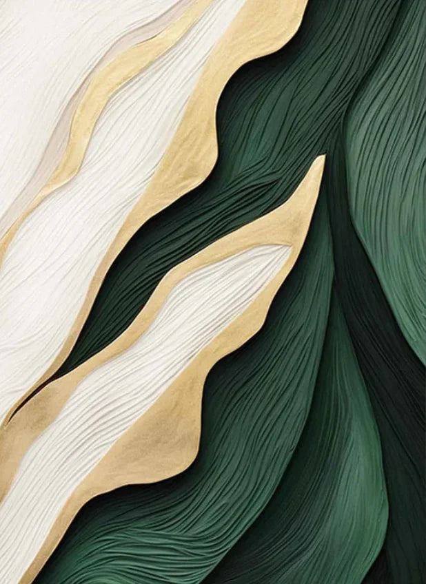 Gold Green Abstract Canvas