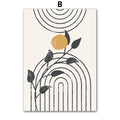 Boho Wall Art Canvas Painting Geometry Monstera Sun Rainbow Leaves Nordic Posters Prints Abstract Pictures For Living Room Decor