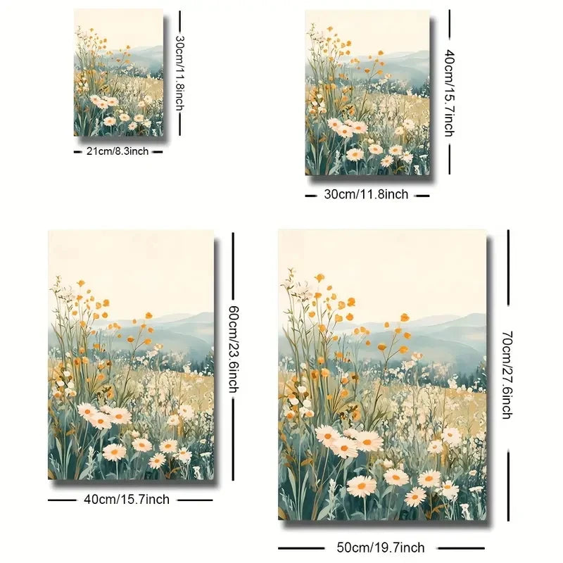 Boho Wildflower Canvas Set
