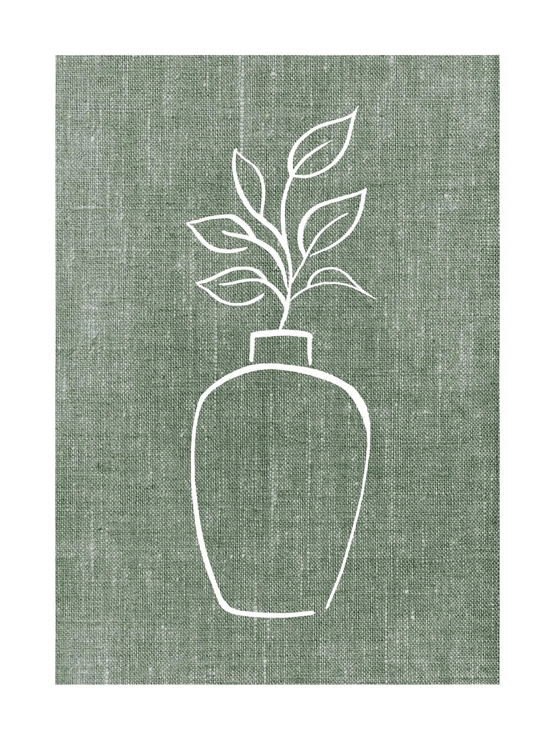 Green Leaf Line Art