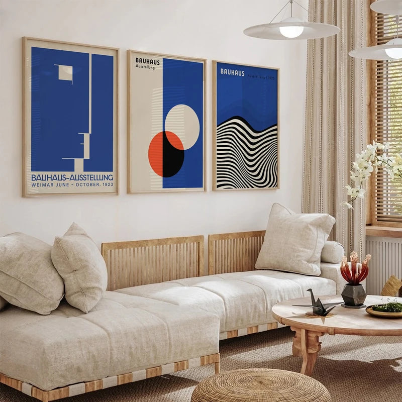 Blue Bauhaus Canvas Art