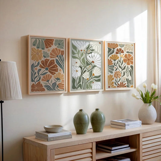 Abstract Floral Canvas Set