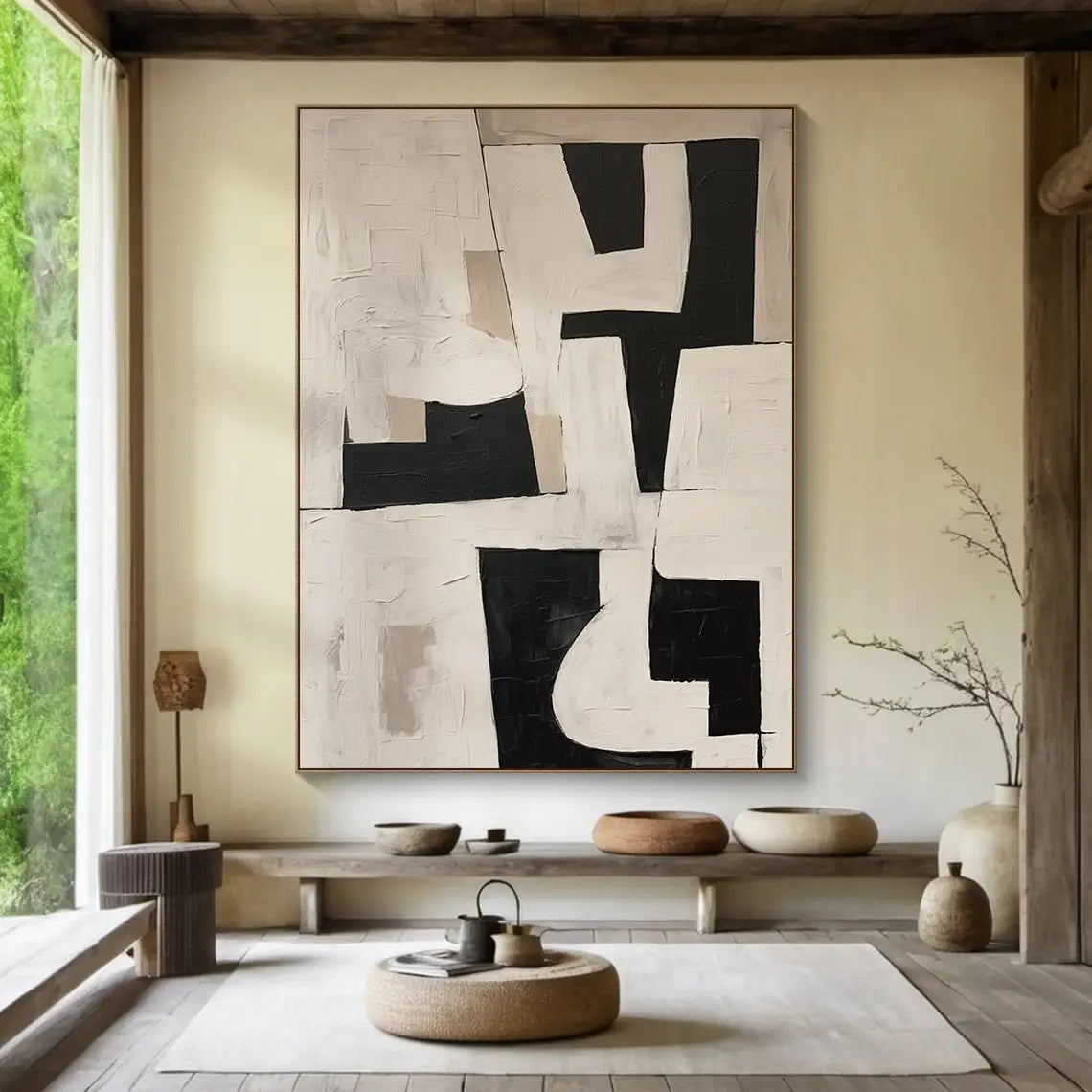 Beige Abstract Canvas Art