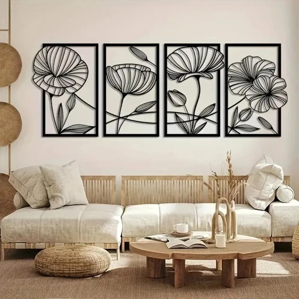 Abstract Metal Flower Set