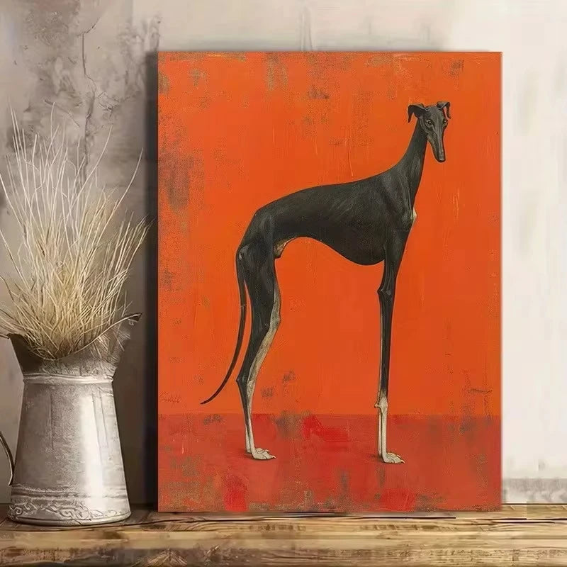 Black Greyhound Canvas Art