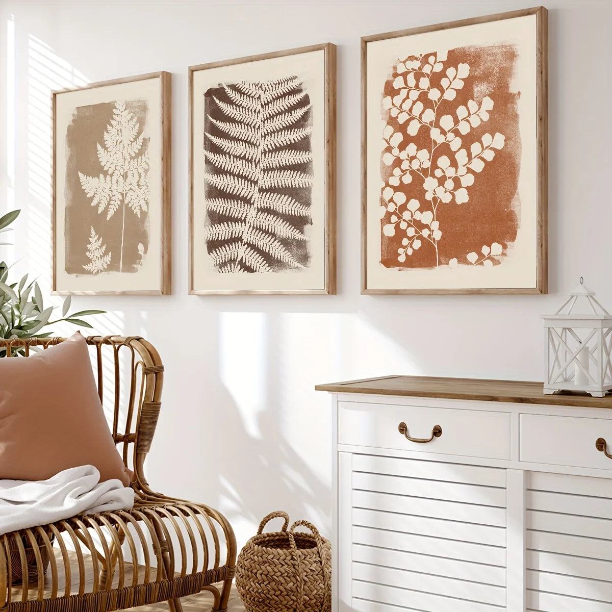 Neutral Fern Canvas Set
