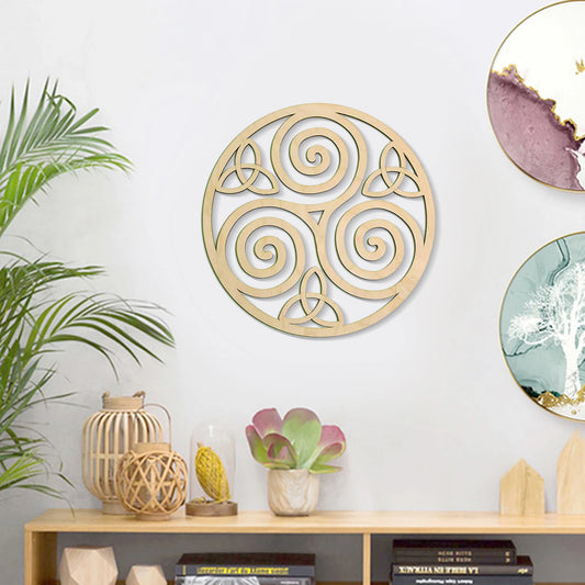 Celtic Triskele Wooden Decor