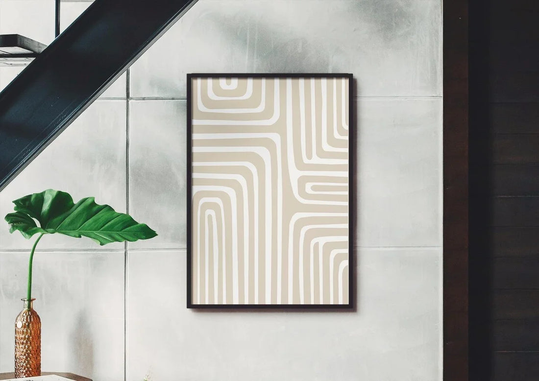 Cherry Red Maze Print