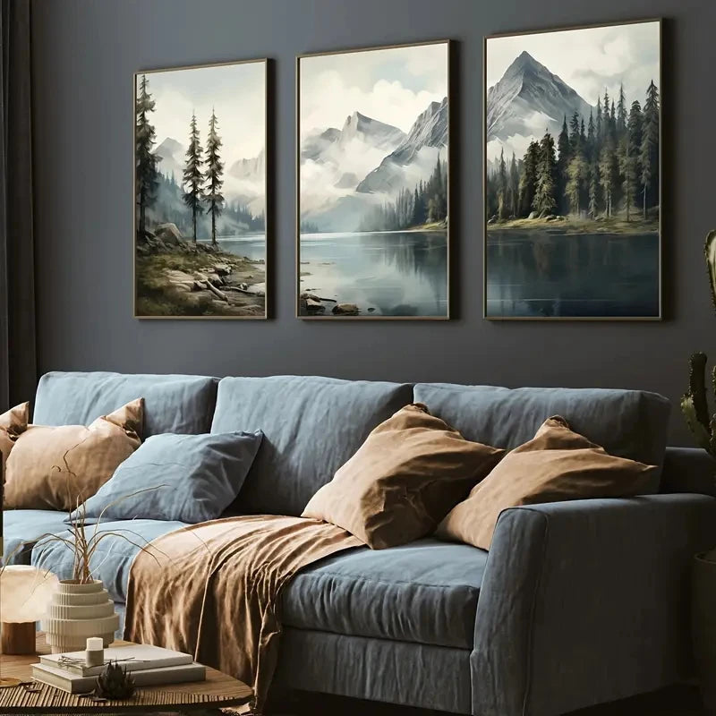 Green Landscape Canvas Set