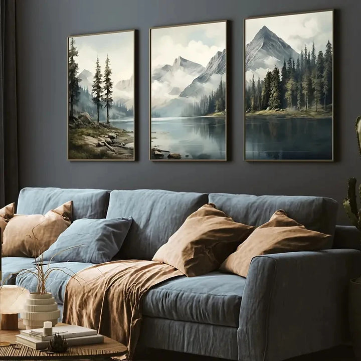 Green Landscape Canvas Set