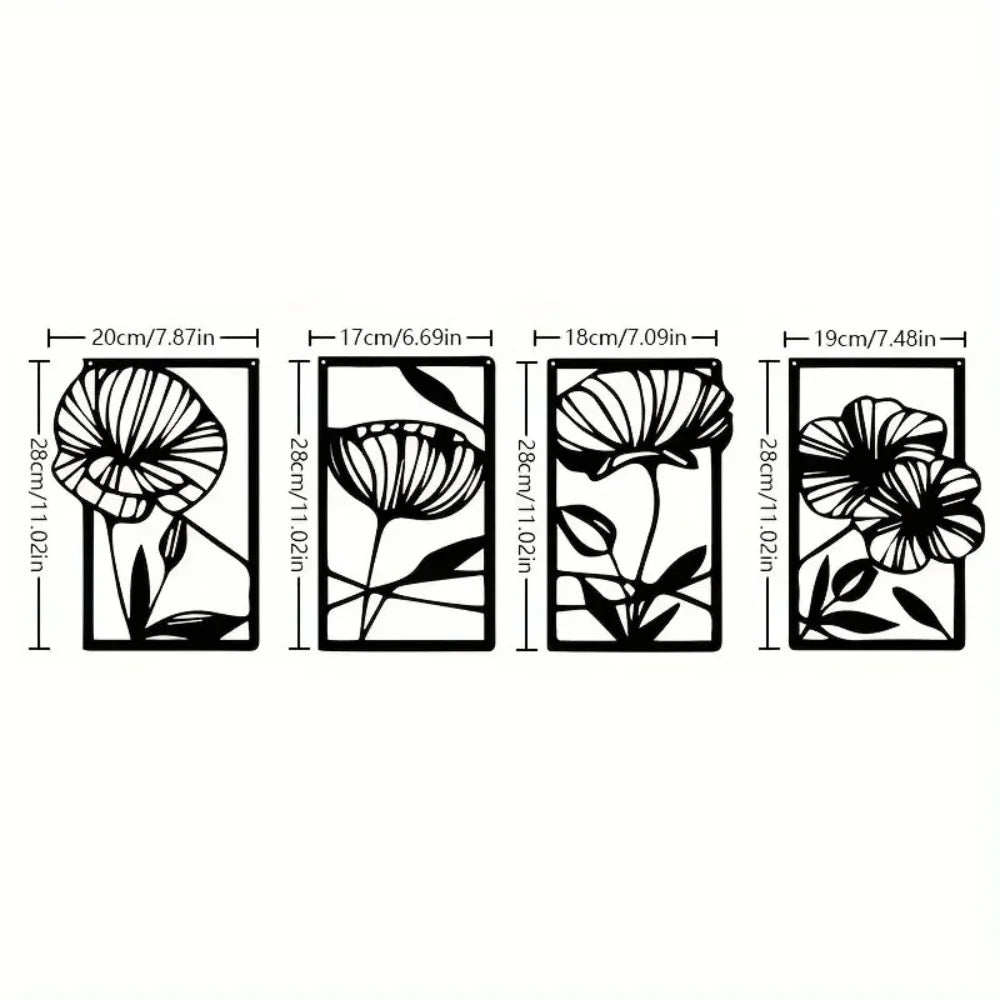 Abstract Metal Flower Set