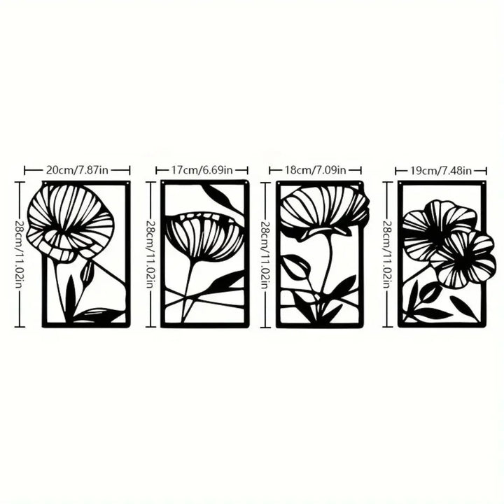 Abstract Metal Flower Set