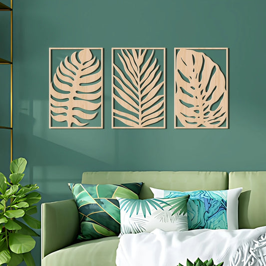 Wooden Jungle Leaf Decor