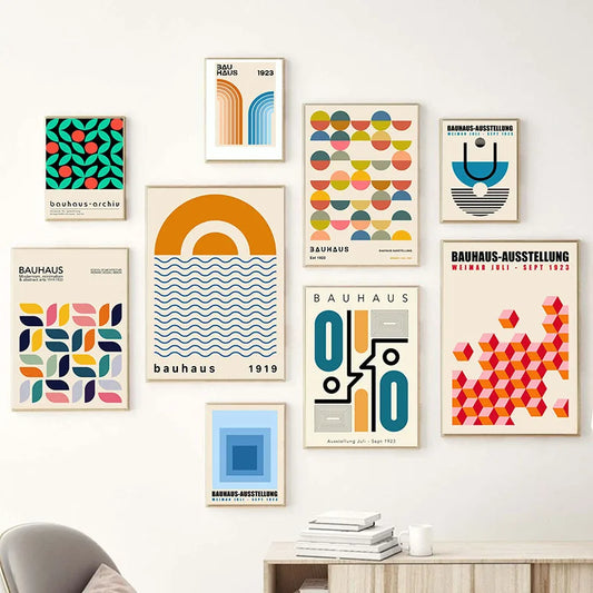 Bauhaus Rainbow Canvas Art