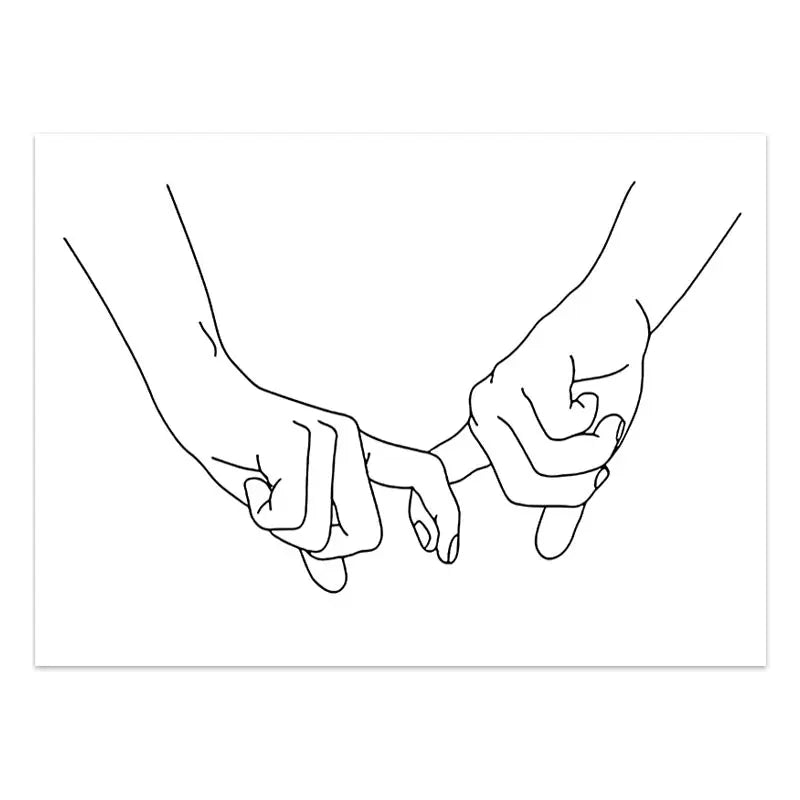 Couple Line Canvas Art