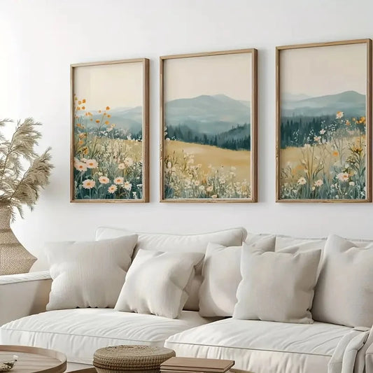 Boho Wildflower Canvas Set