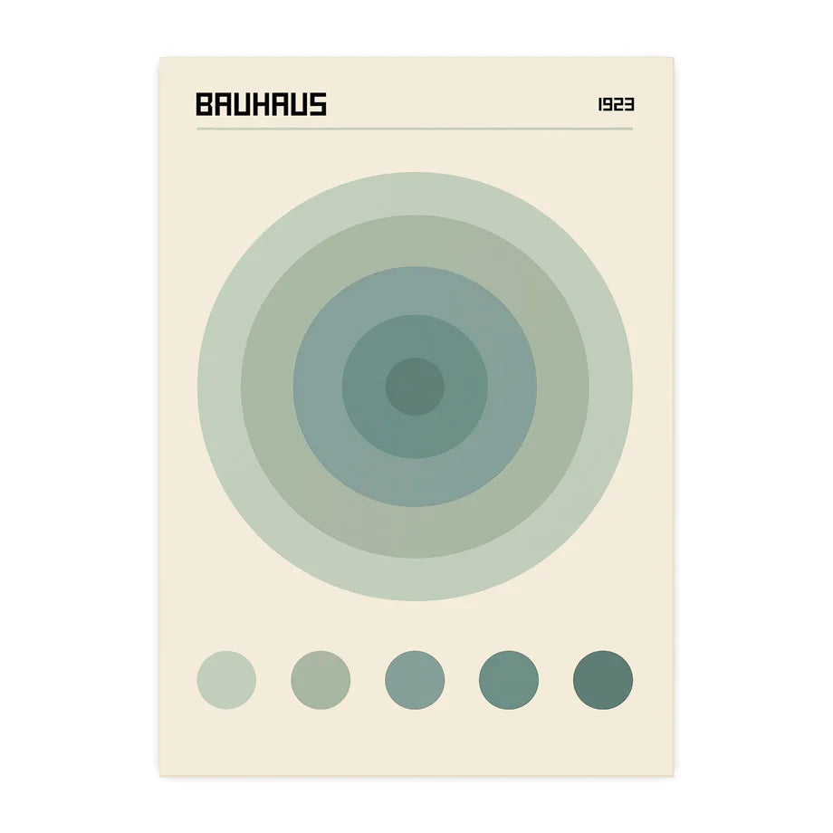 Bauhaus Green Color Block Lines Modern Abstract Poster Wall Art Canvas Painting Posters and Prints Picture for Living Room Decor