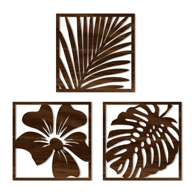 Wooden Jungle Leaf Decor