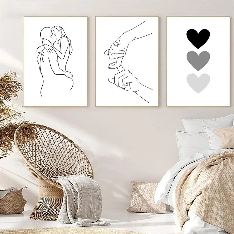 Couple Line Canvas Art