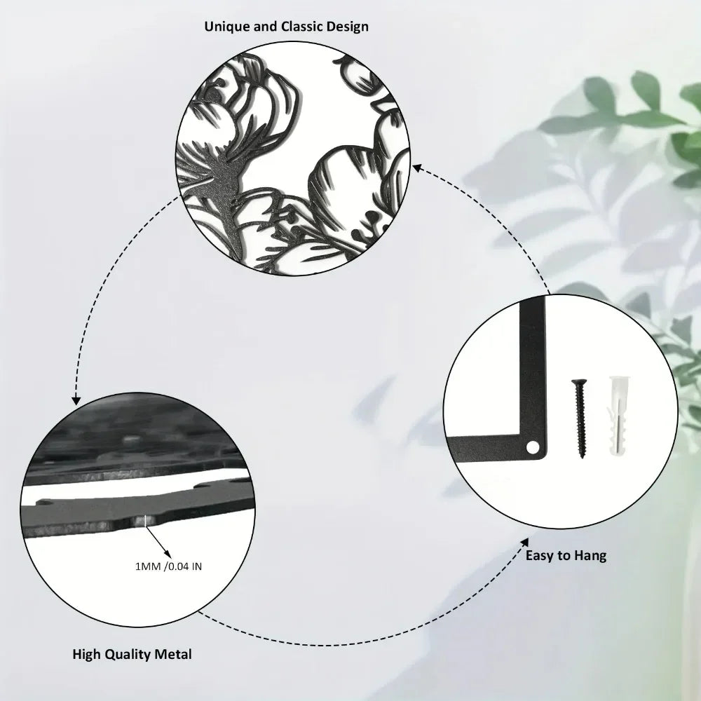 Peach Blossom Metal Art