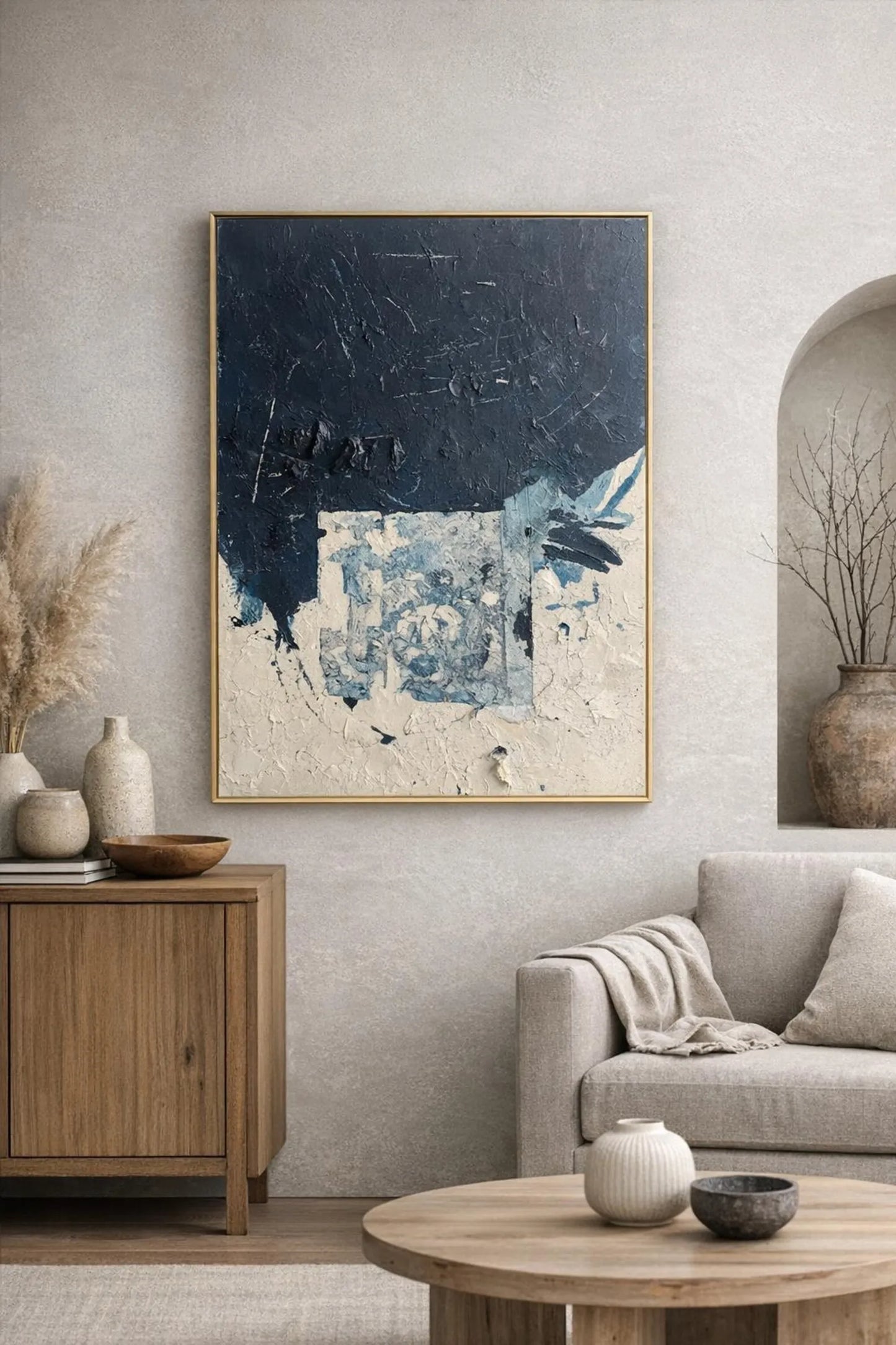 Burgundy Geometric Canvas Art