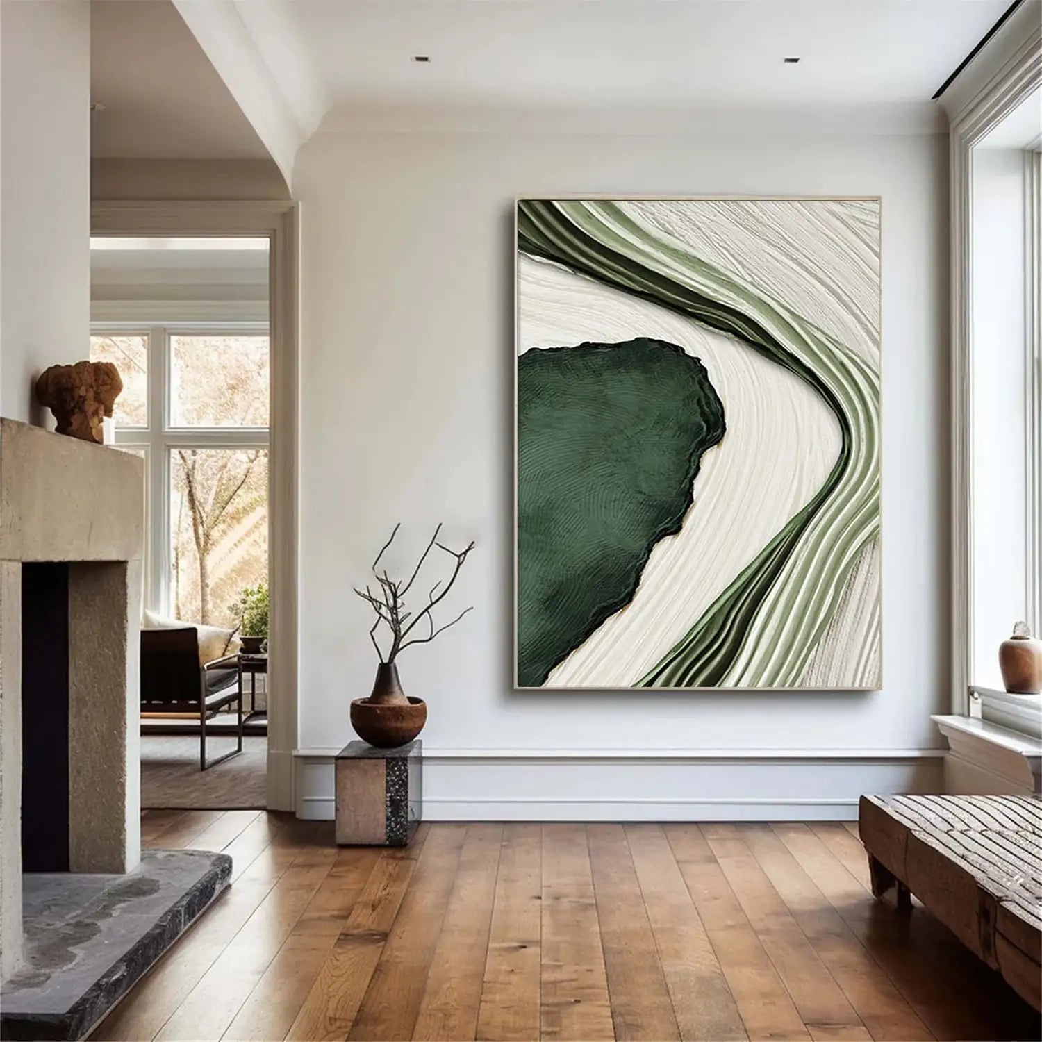 Gold Green Abstract Canvas