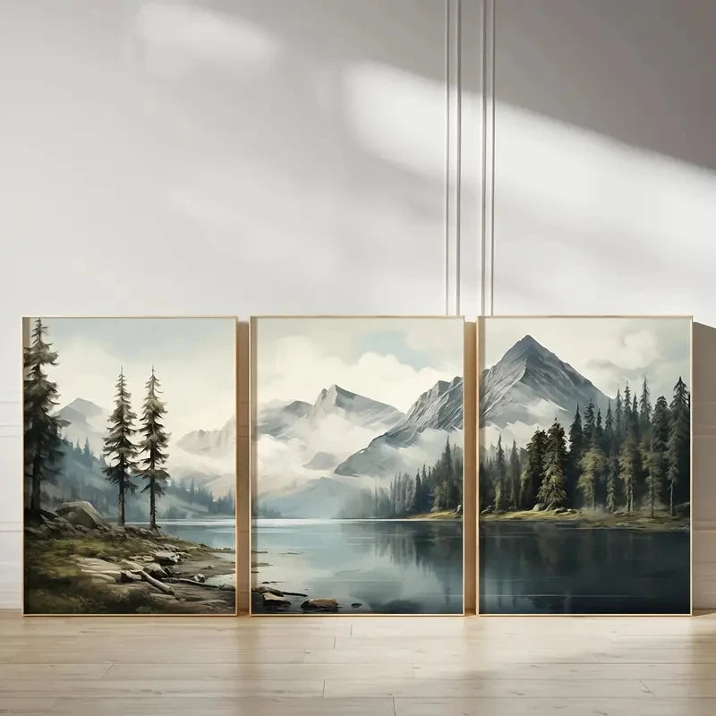 Green Landscape Canvas Set