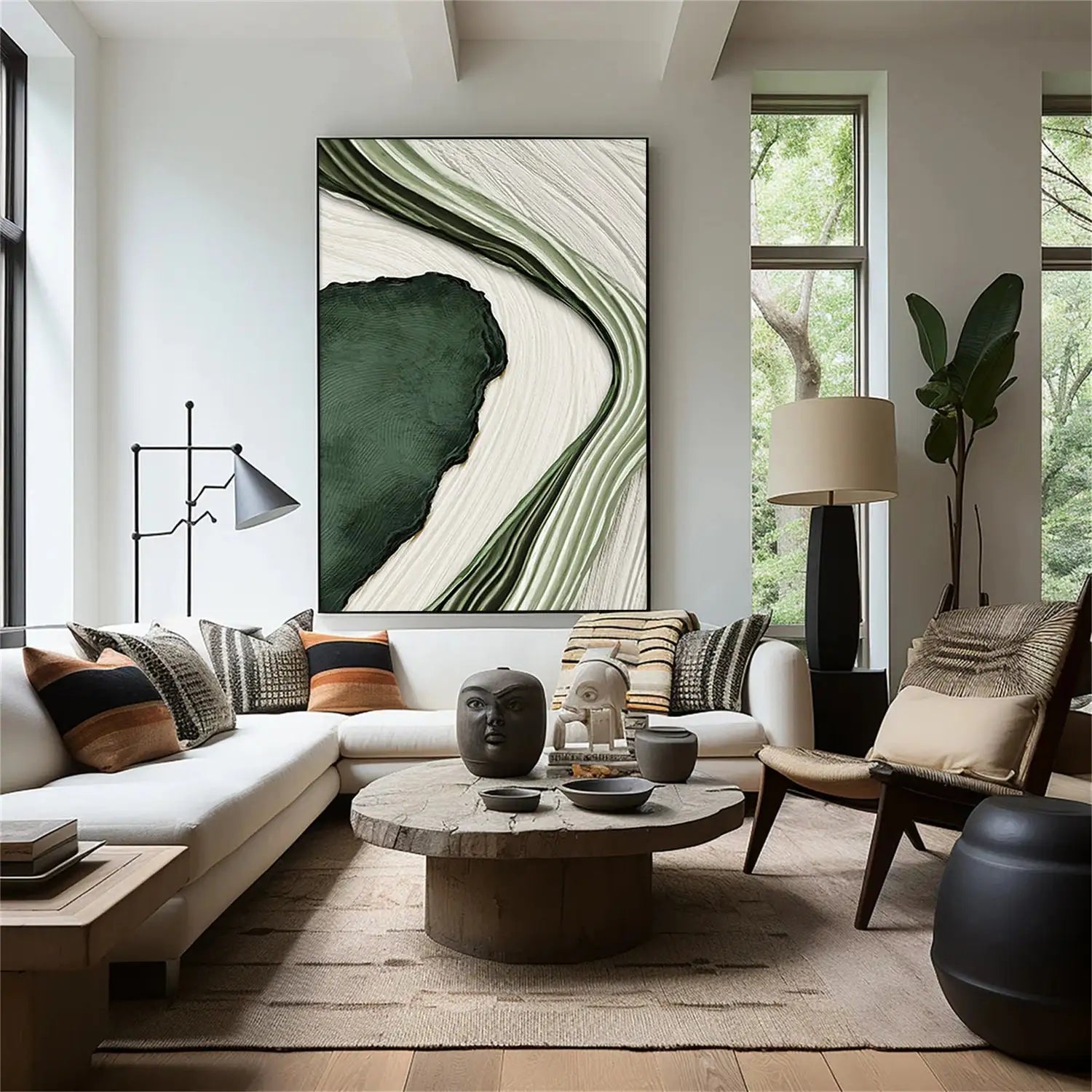 Gold Green Abstract Canvas