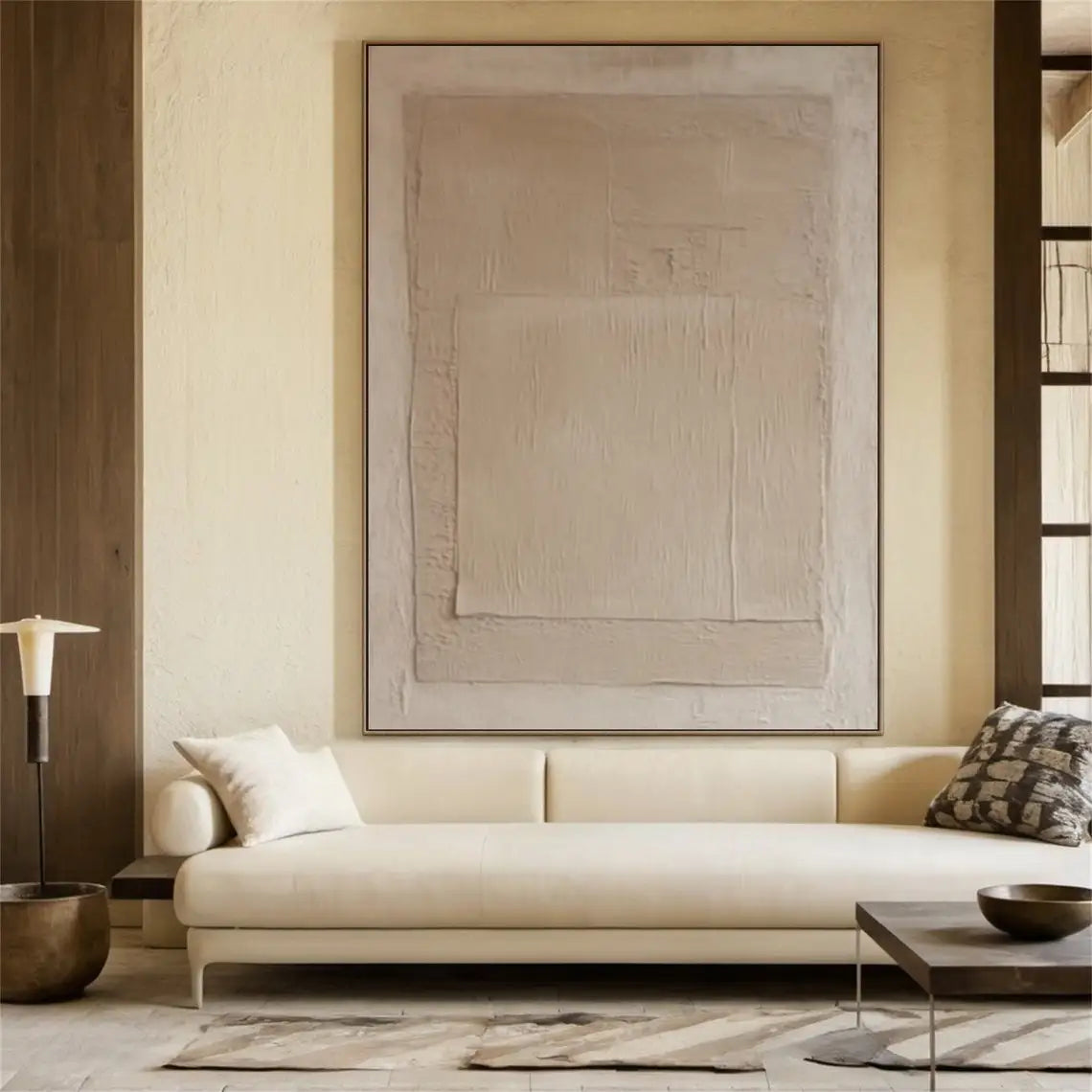 Beige Abstract Canvas Art