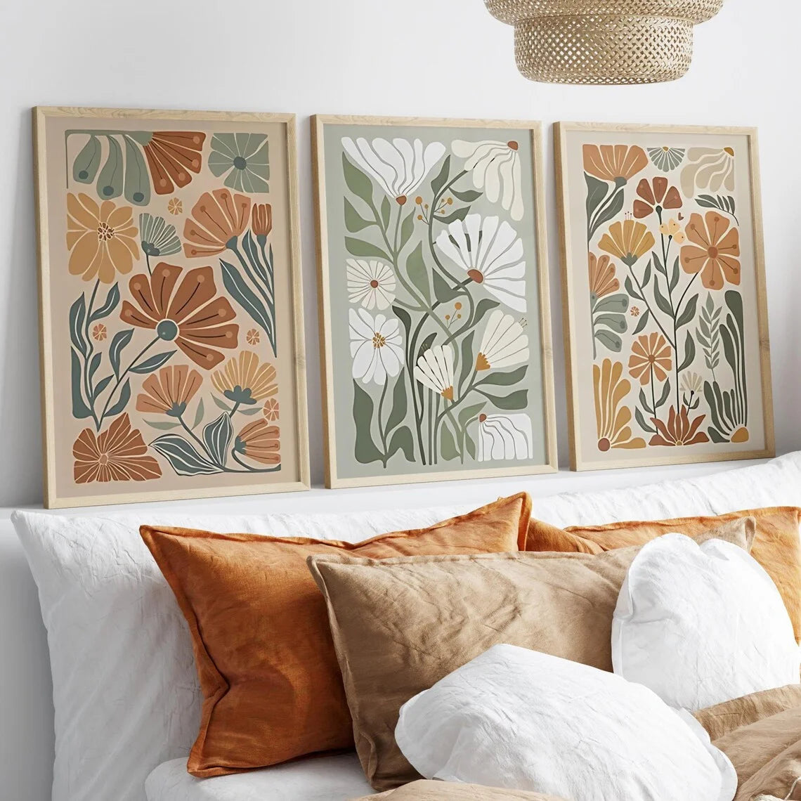 Abstract Floral Canvas Set