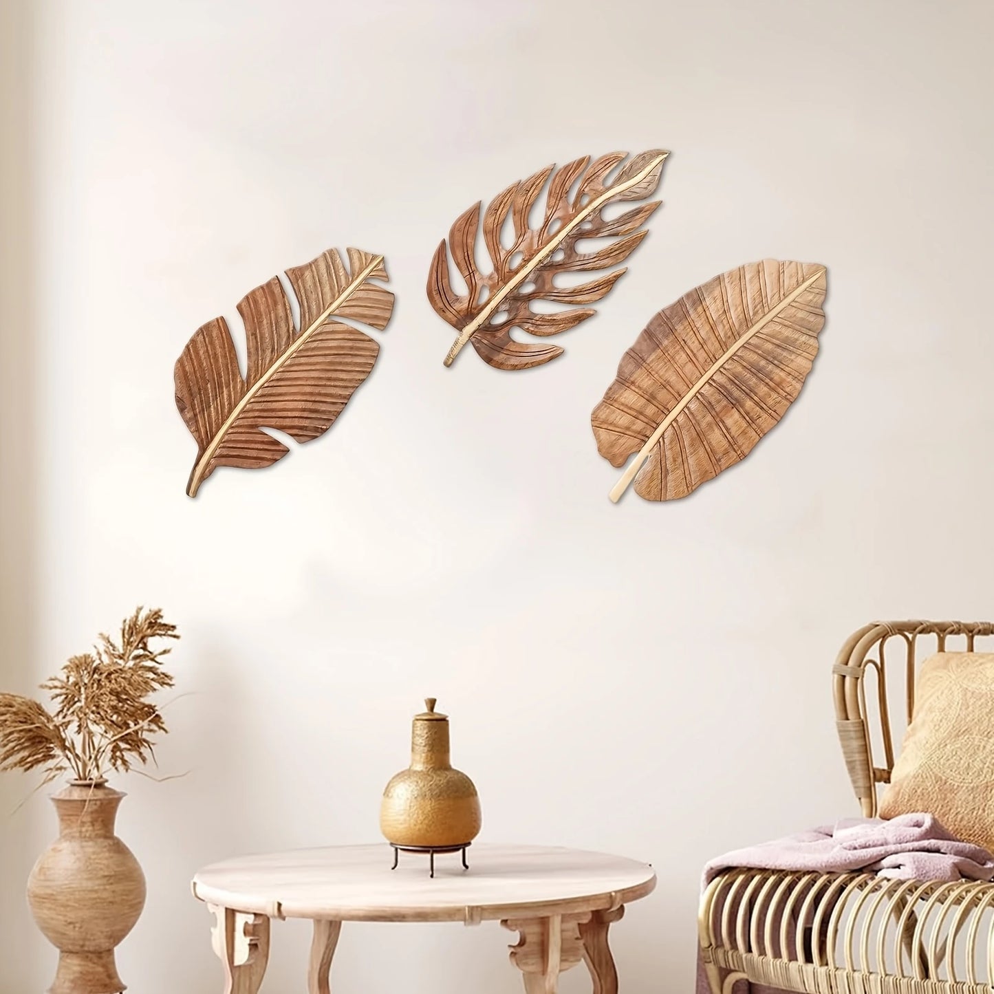Wooden Jungle Leaf Decor