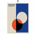 Blue Bauhaus Exhibition Abstract Posters And Prints Geometric Wall Art Canvas Painting Retro Decoration Pictures Living Room