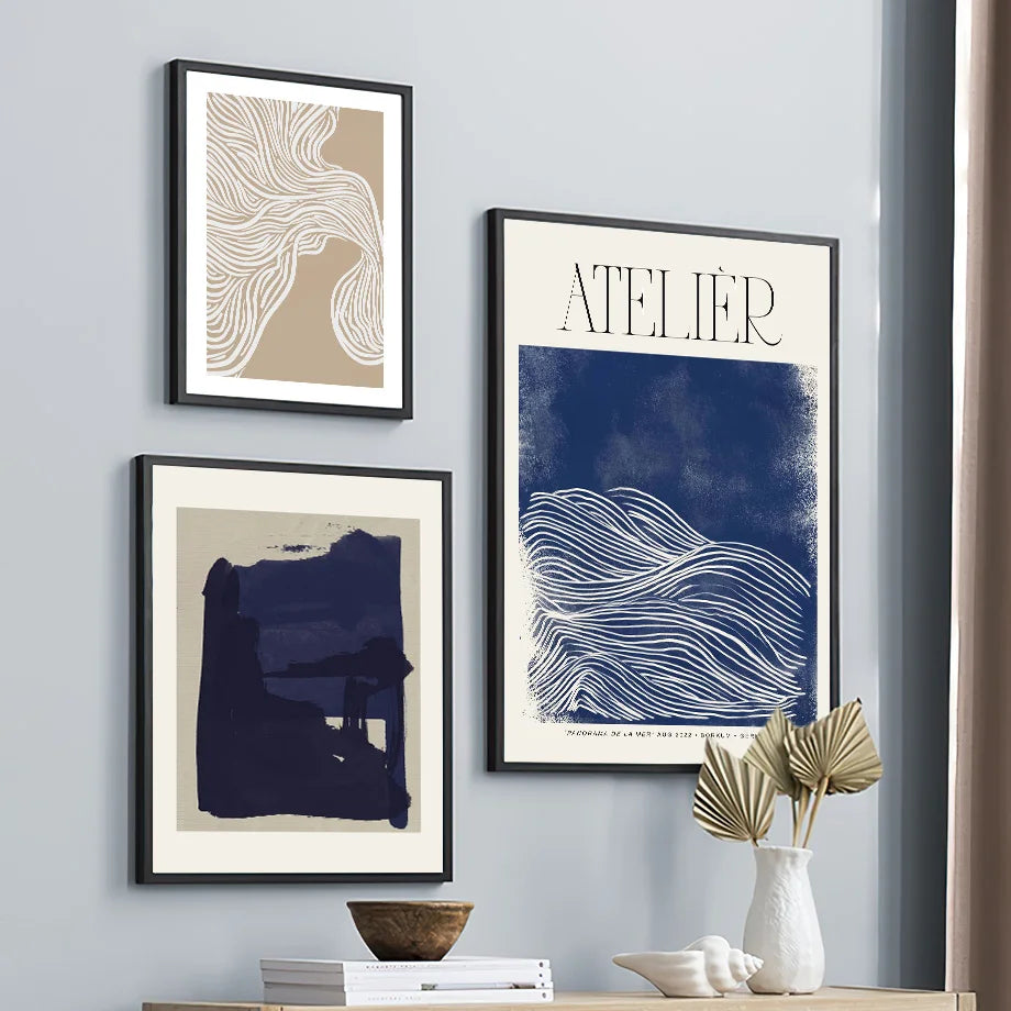 Abstract Blue Vintage Posters And Prints Matisse Line Girl Wall Art Canvas Painting Hotel Bar Pictures Living Room Home Decor ﻿