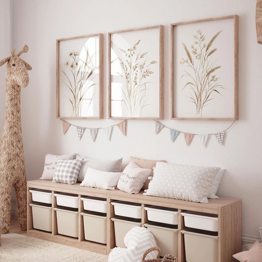 Beige Botanical Print Set