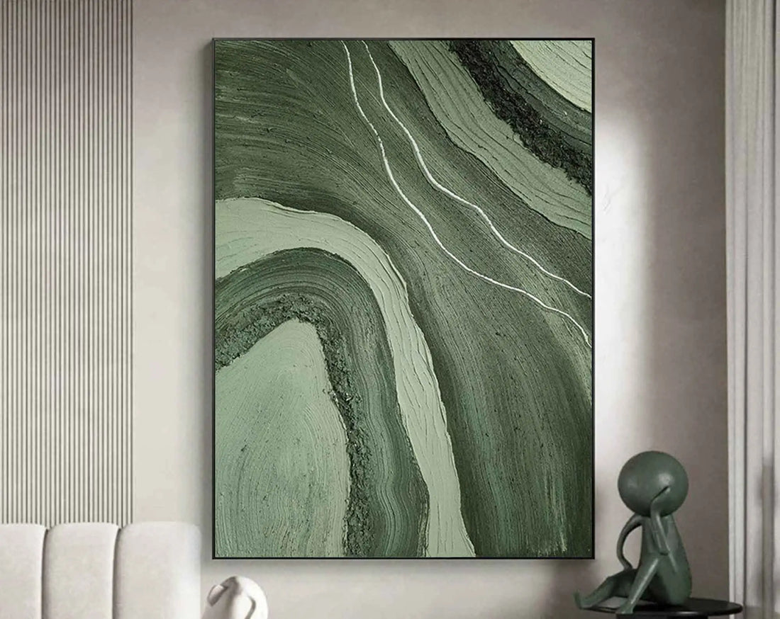 Gold Green Abstract Canvas