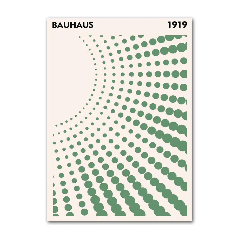 Bauhaus Green Color Block Lines Modern Abstract Poster Wall Art Canvas Painting Posters and Prints Picture for Living Room Decor
