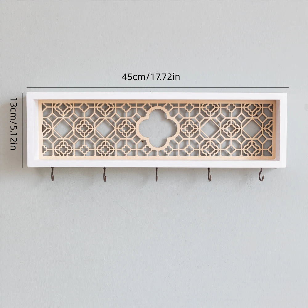 Wooden Key Hook Shelf