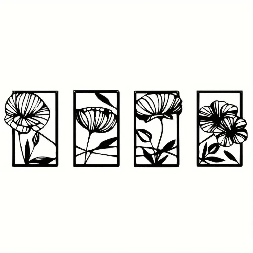 Abstract Metal Flower Set