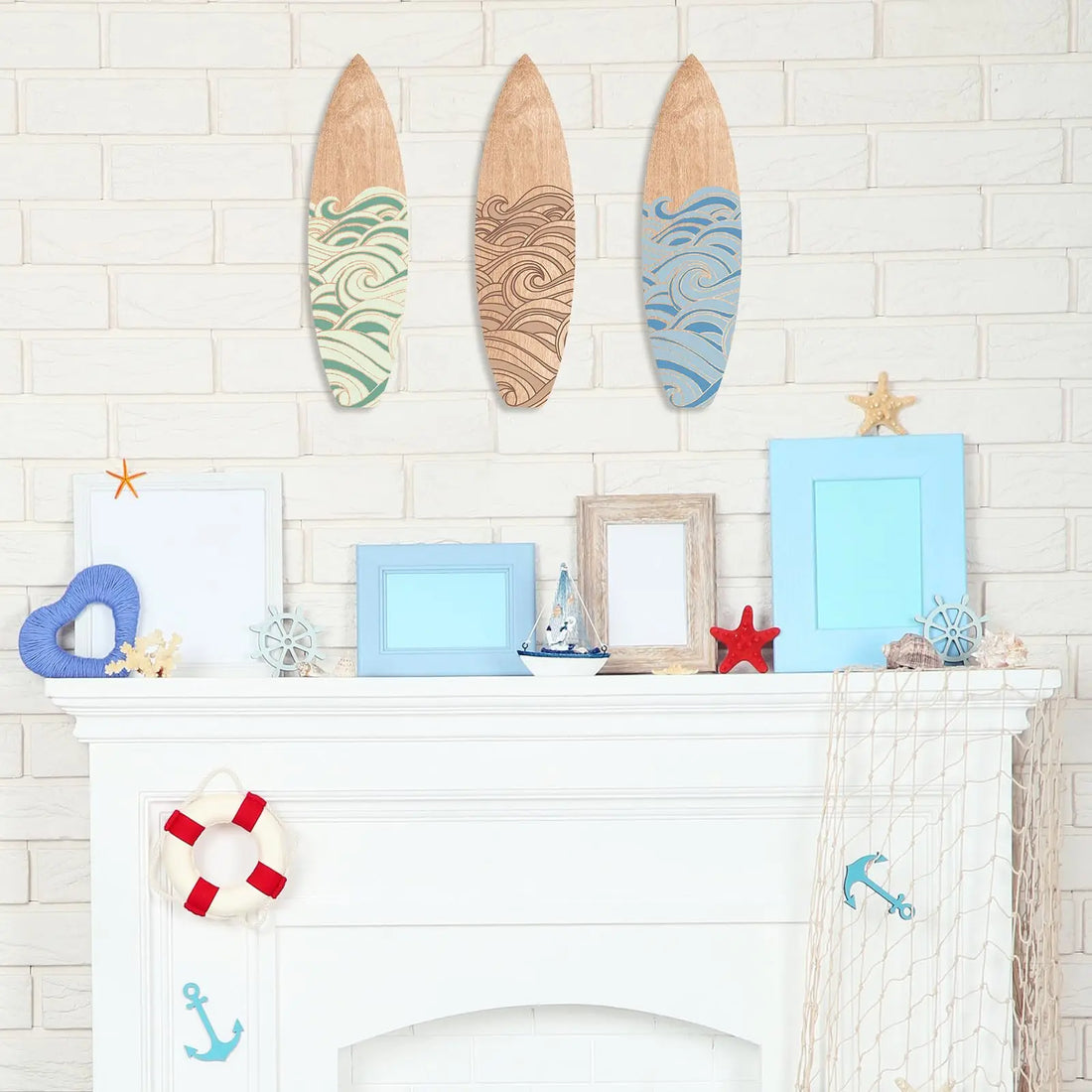 Wooden Surfboard Wall Decor