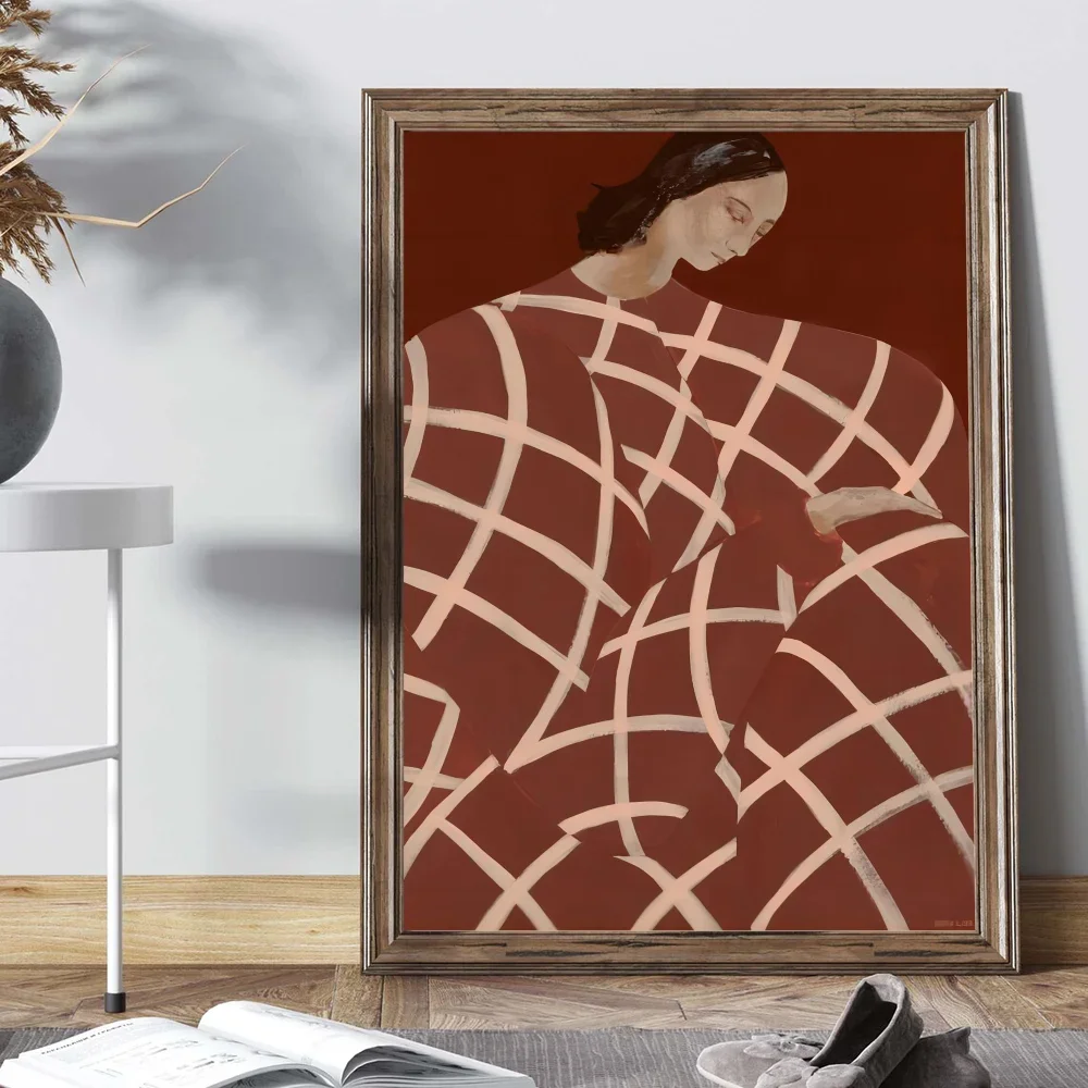 Abstract Line Geometry Curve Girl Posters Modern Classic Vintage Poster Wall Art Retro Canvas Ptint Painting Living Room Decor