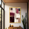 Burgundy Geometric Canvas Art