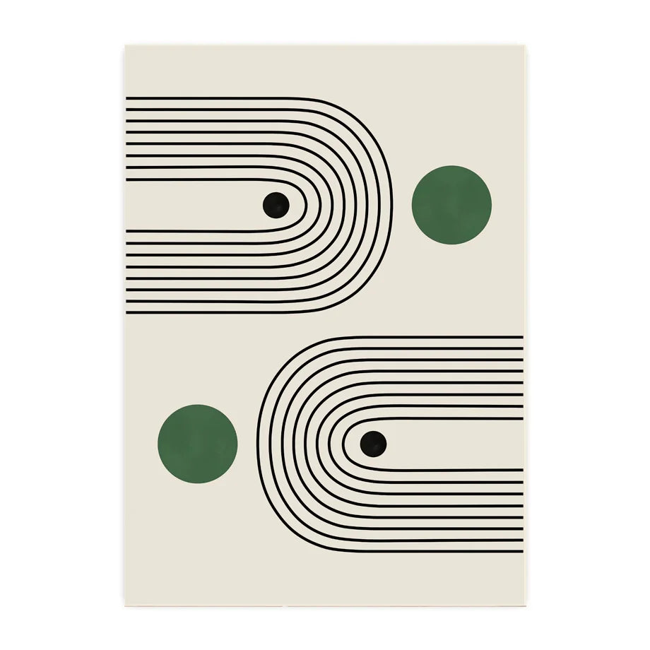Bauhaus Green Color Block Lines Modern Abstract Poster Wall Art Canvas Painting Posters and Prints Picture for Living Room Decor