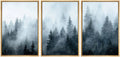3 Piece Nature Wall Art Fog Mist Pine Tree Mountain Forest Landscape Canvas Print Modern Poster for Bedroom Home Decor