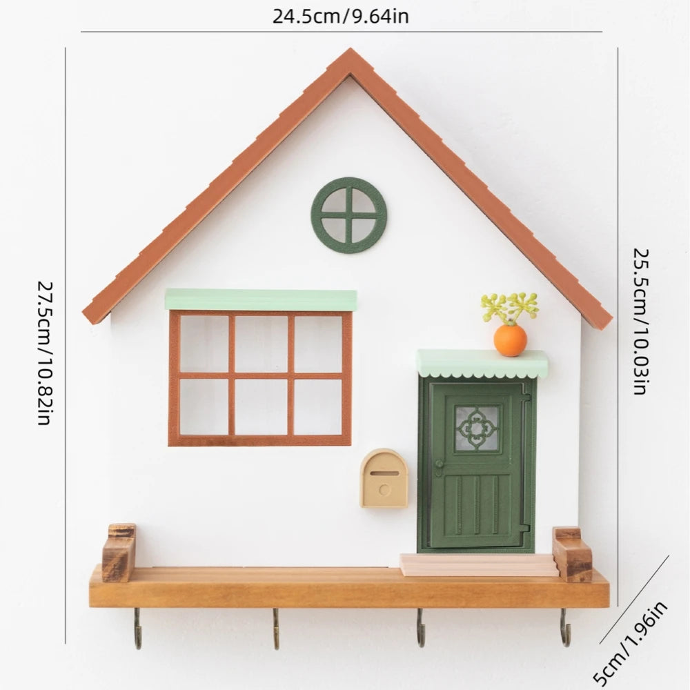 Wooden Key Hook Shelf