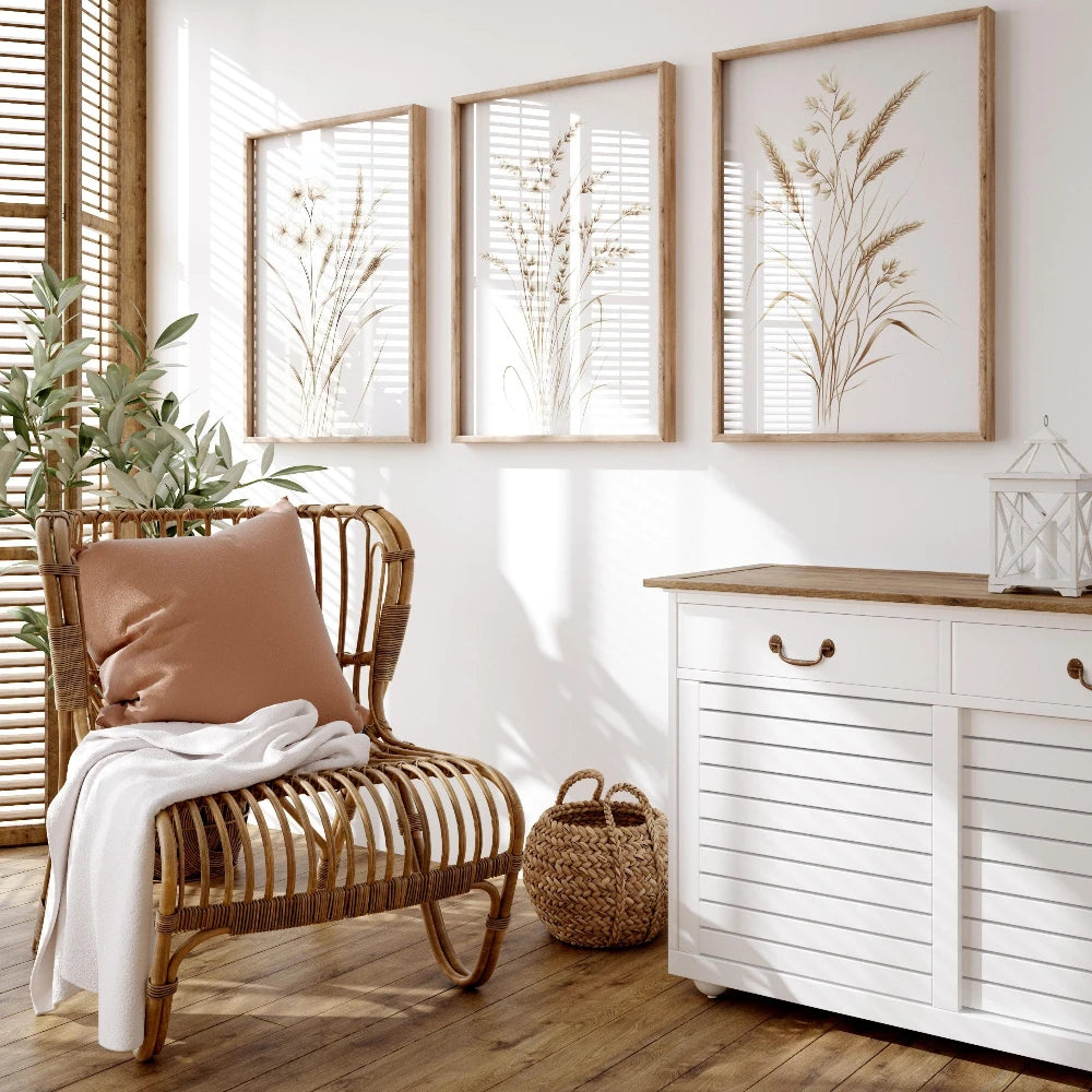 Beige Botanical Print Set