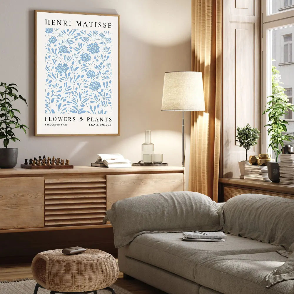 Blue Flower Market Print
