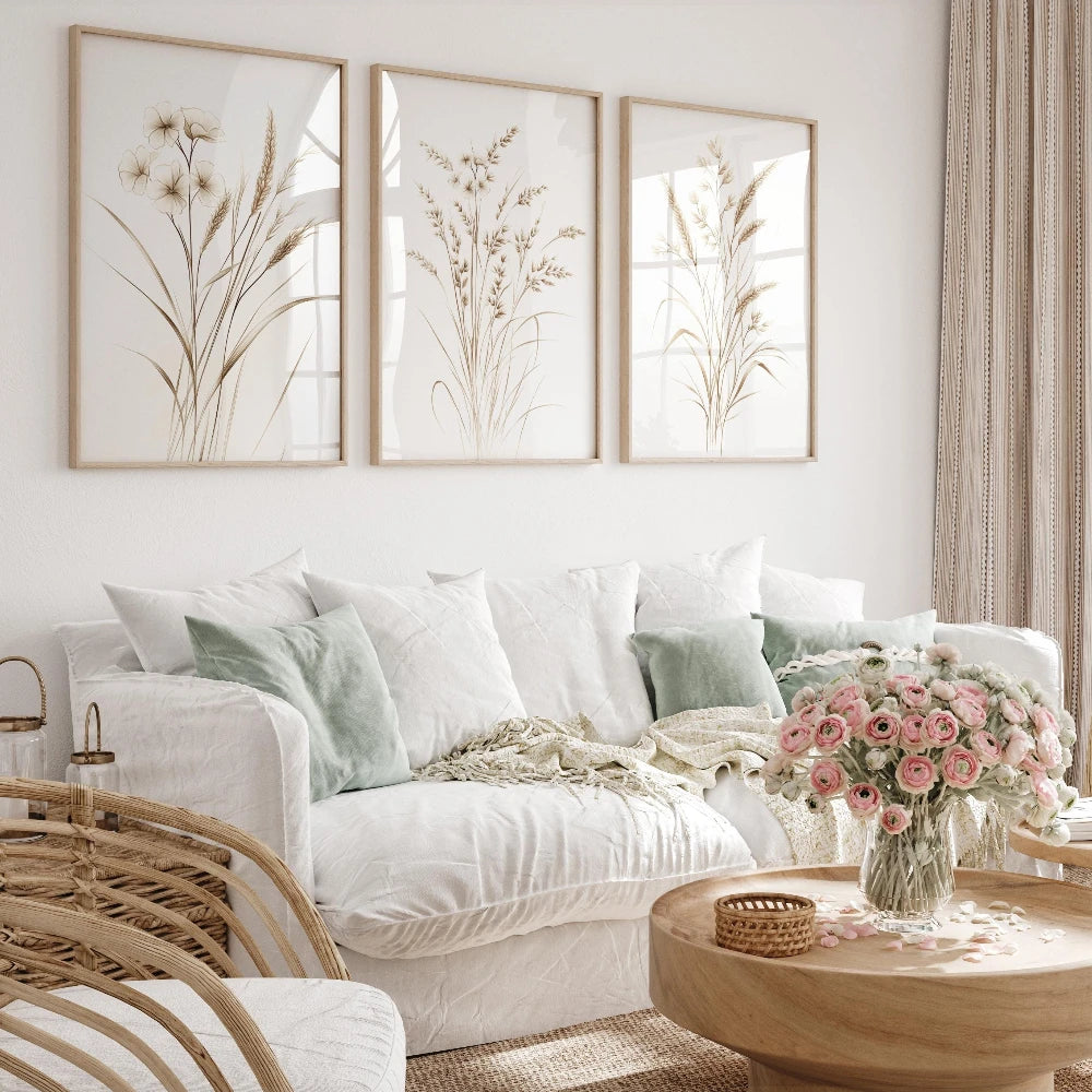 Beige Botanical Print Set
